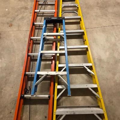 Werner Heavt Duty 8 Foot Ladder, 4 Foot Ladder And 24 Foot Ladder