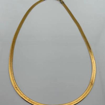 14k Yellow Gold Herringbone Necklace