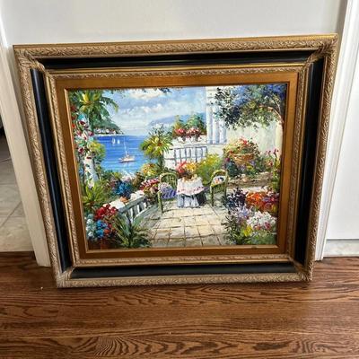 Large Mediterranean Themed Framed Painting
