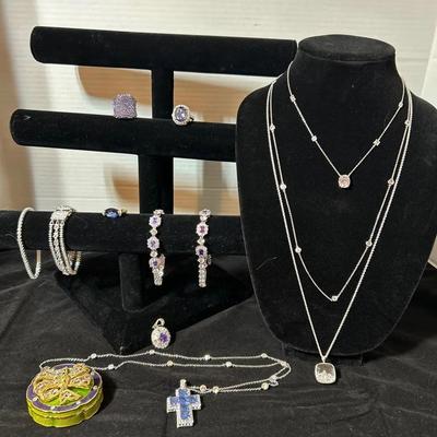 Clear And Purple Themed Bling