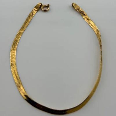 14k Yellow Gold Herringbone Bracelet