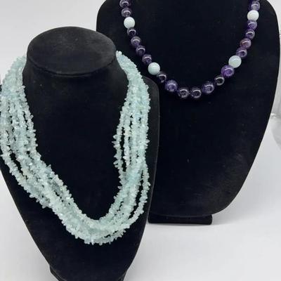 Amethyst And Aquamarine Necklace 