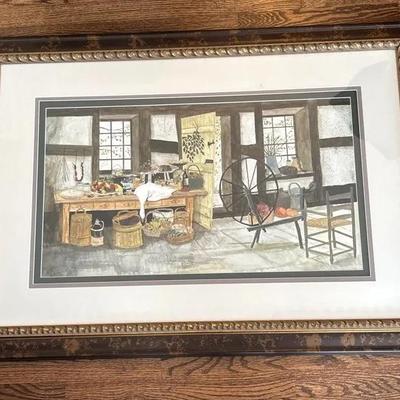 “Preparation For The Feast“ Framed Watercolor