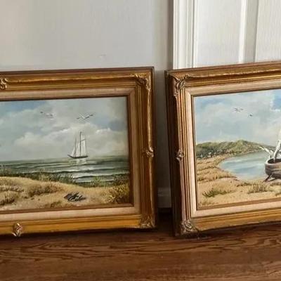 Pair Of Seaside Themed Framed Paintings