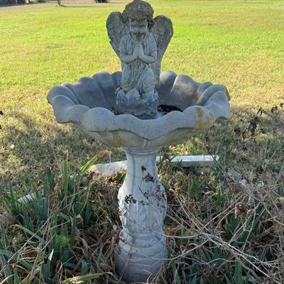 Praying Angel Concrete Bird Bath