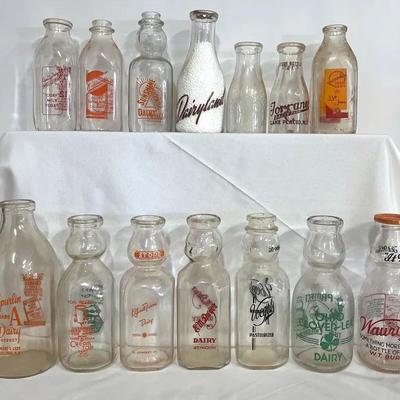 Collection of Vintage Milk Bottles