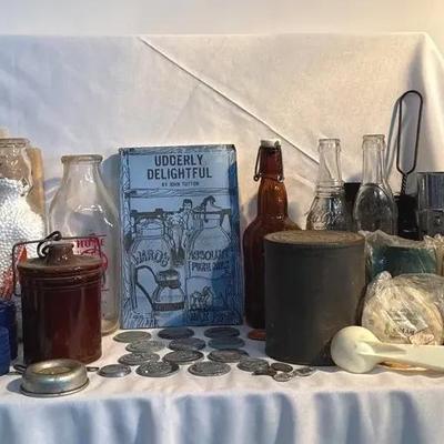 Vintage Milk Bottles And Accessories SEE ALL PHOTOS