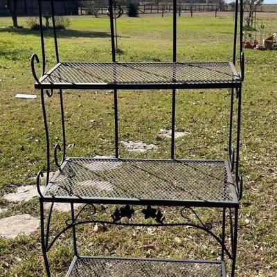 Black Wrought Iron Baker Rack