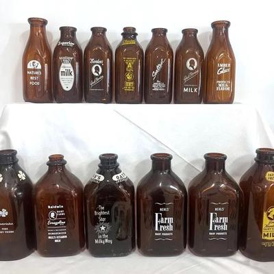 Collection of Vintage Milk Bottles