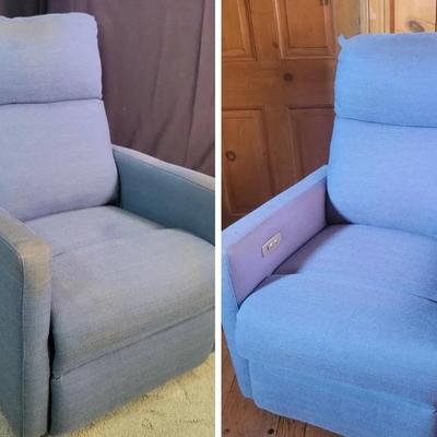 Power Recliner Chairs | 2 Chairs | Blue Upholstery