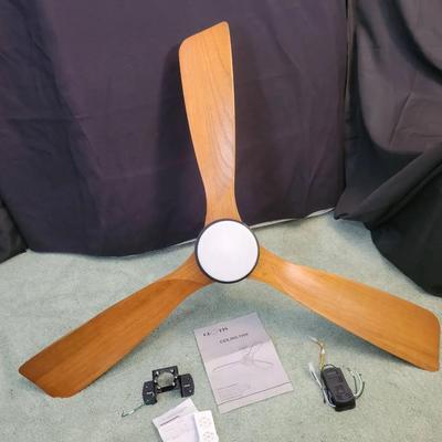 Ceotis Modern 3-Blade Wood Ceiling Fan w/ Remote & Hardware 
