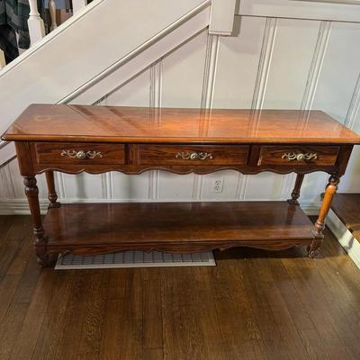 Hickory Manufacturing Co. Console Table | 3 Drawers & Lower Shelf | Traditional Wood