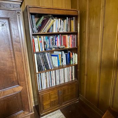 Solid Wood Bookshelf with Cabinet Base | 77" Tall
