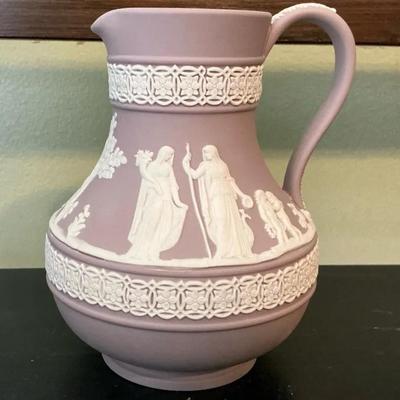 Wedgwood Purple White Jasperware Pitcher 5.25"h