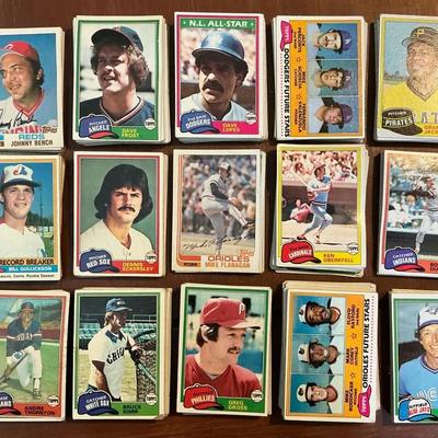 Early 1980’s Topps Baseball Cards - Bench, Eckersley, Valenzuela (K50)