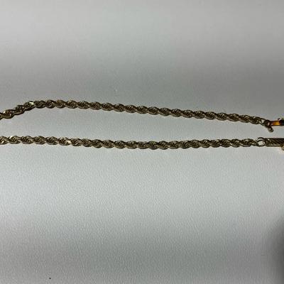 14kt Gold Rope Bracelet 7" (3.3g)