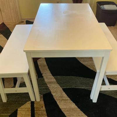 Mecor Small Scale Dining/Craft Table With Bench Seating 