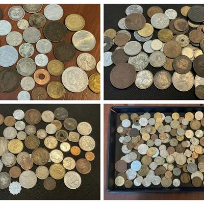 Foreign Coin & Note Collection - Many Silver Coins Included 