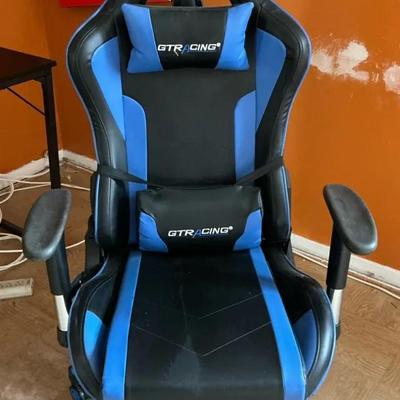 GT Racing Gaming Desk Chair Blue Black