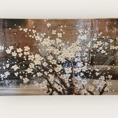 Large Stretched Canvas Floral Wall Decor (29 x 58)