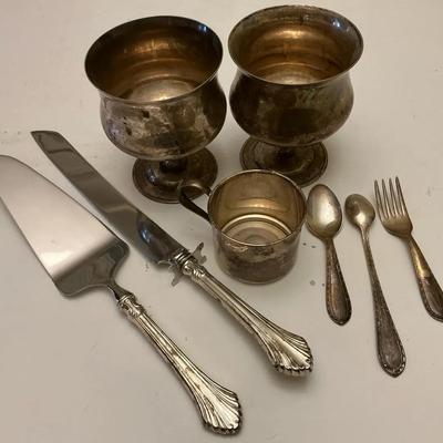 Sterling Silver Goblets And Flatware 