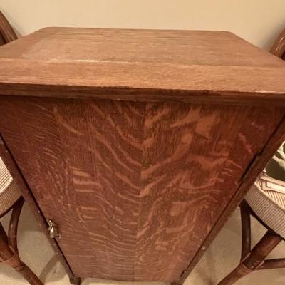 Tiger Oak Record Cabinet