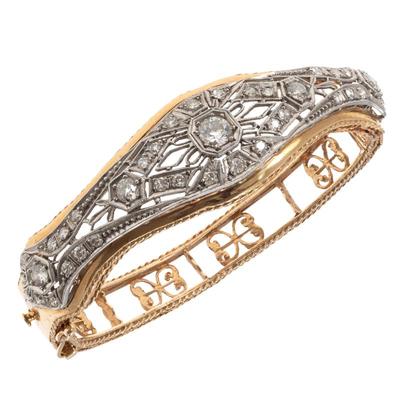 Sale Photo Thumbnail #446: Diamond, Platinum, 14k Bracelet