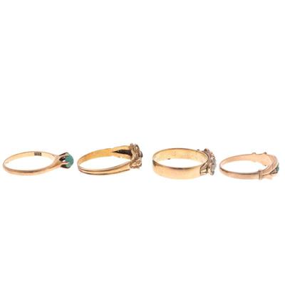 Sale Photo Thumbnail #129: Collection of Four Victorian Yellow Gold Rings