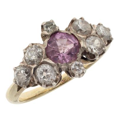 Sale Photo Thumbnail #226: Pink Sapphire, Diamond, 14k, Silver Ring