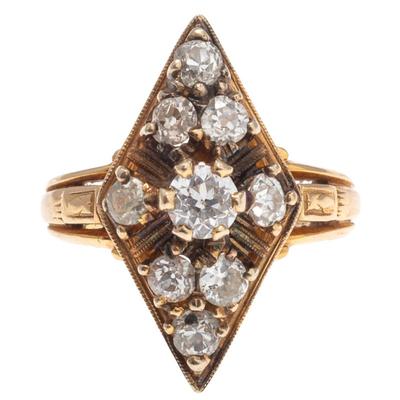 Sale Photo Thumbnail #305: Victorian Diamond, 18k Yellow Gold Ring