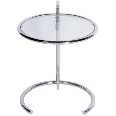 Sale Photo Thumbnail #630: Eileen Gray Style Chrome and Glass Side Table