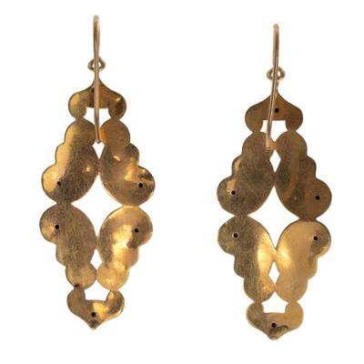 Sale Photo Thumbnail #290: Pair of Victorian Enamel, 14k Yellow Gold Earrings