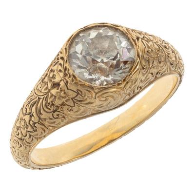 Sale Photo Thumbnail #436: Diamond, 18k Yellow Gold Ring
