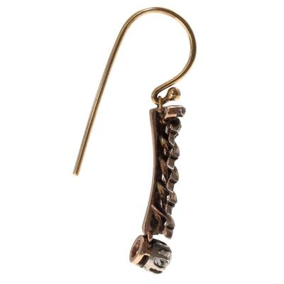 Sale Photo Thumbnail #316: Pair of Diamond, 18k, Silver Earrings