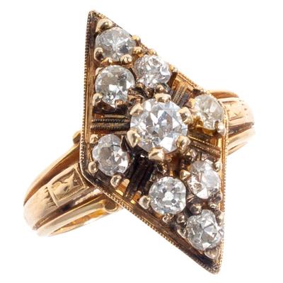 Sale Photo Thumbnail #304: Victorian Diamond, 18k Yellow Gold Ring