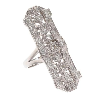 Sale Photo Thumbnail #528: Art Deco Style Diamond, Platinum Ring