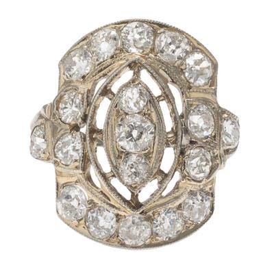 Sale Photo Thumbnail #453: Edwardian Diamond, 18k White Gold Ring