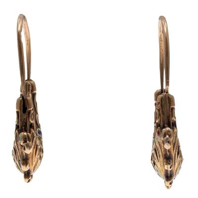 Sale Photo Thumbnail #37: Pair of Renaissance Revival Enamel, 14k Earrings