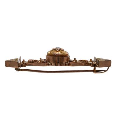 Sale Photo Thumbnail #295: Victorian Diamond, 14k Tri-Color Bar Pin