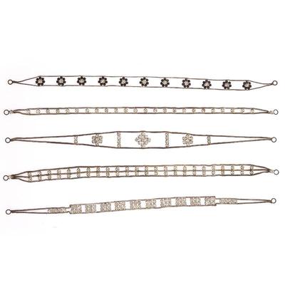 Sale Photo Thumbnail #598: Collection of Five Art Deco Rhinestone, Metal Headbands