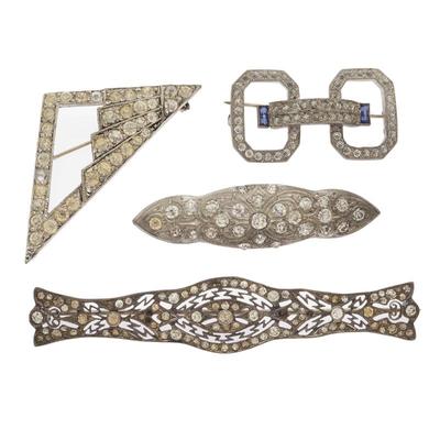 Sale Photo Thumbnail #610: Group of Four Art Deco Rhinestone Pins