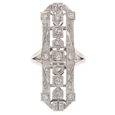 Sale Photo Thumbnail #529: Art Deco Style Diamond, Platinum RingArt Deco Amethyst, Diamond, 14k Pin