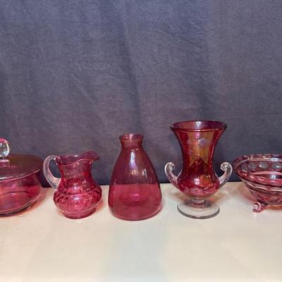 Cranberry Glass Lot