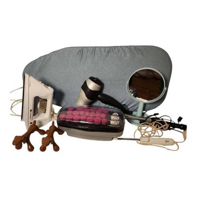 Personal Care & Grooming Lot - Hair Tools, Ironing Set, & Massagers