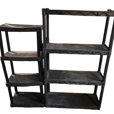 Two 4 Tier Storage Shelves