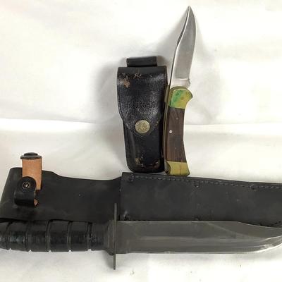 Survival & Fixed Blade Knives – 2-Piece Lot w/ Sheaths