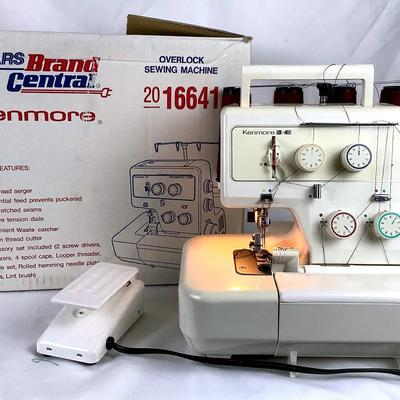 Sears Kenmore Overlock Serger Sewing Machine – Model 16641, Original Box & Foot Pedal