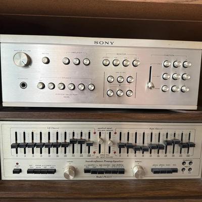 Vintage Sony Stereo Amplifier w/ Soundcraftsmen PE2217 Preamp-Equalizer & Sony SB-333S Selector