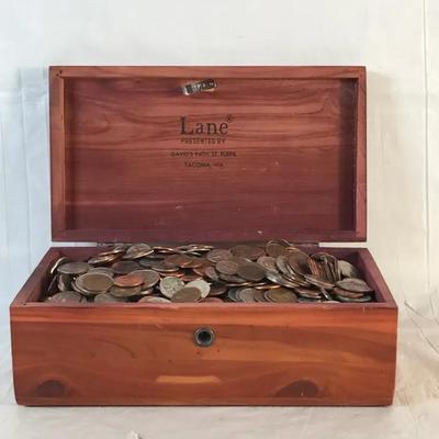Miniature Lane Table Top Chest Full us Coins