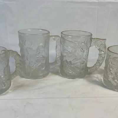 1995 McDonald’s Batman Forever Promotional Glass Mugs – Set of 4